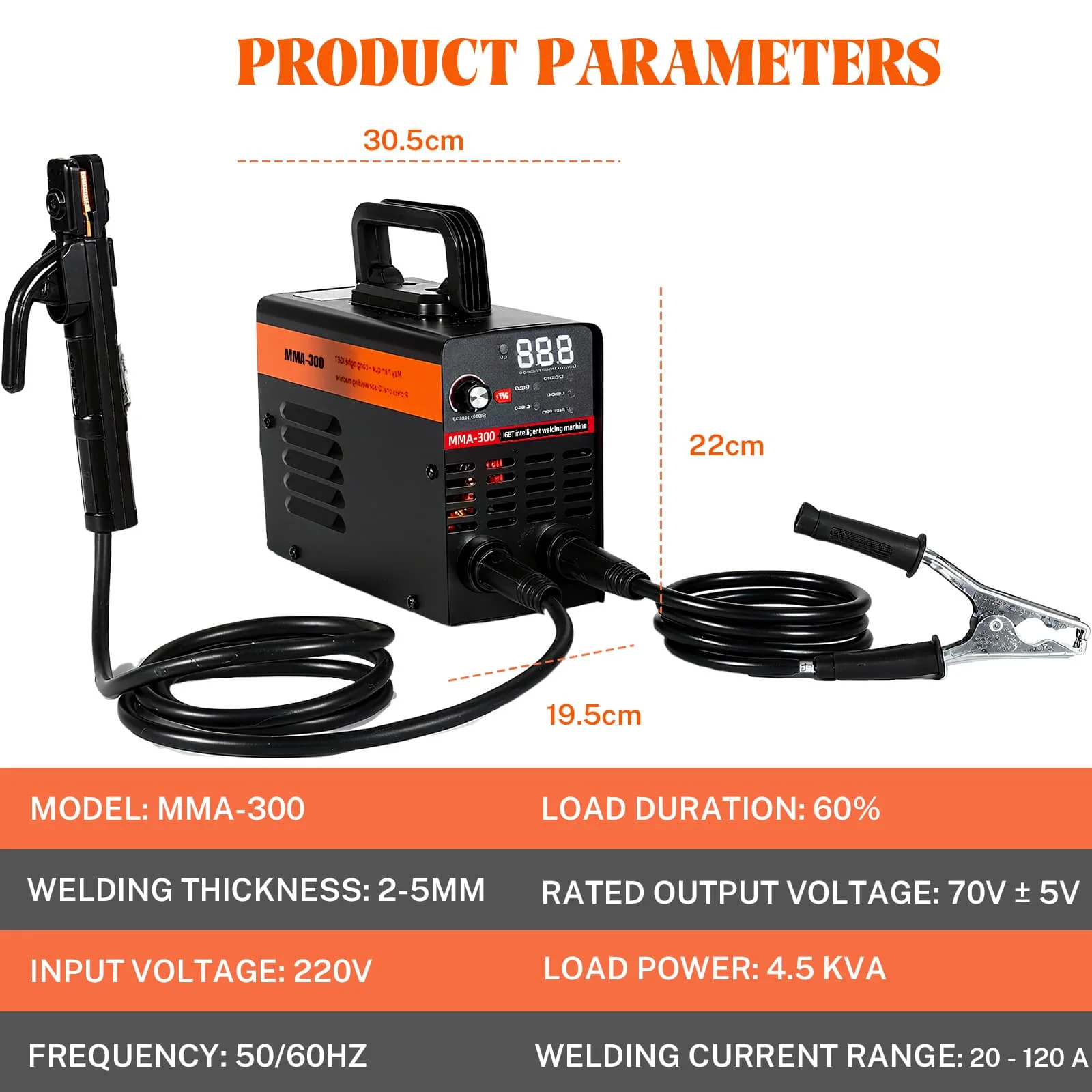 ماكينة لحام محمولة MMA 300 220 فولت تيار قابل للتعديل معدات لحام كهربائي مدمجة دليل لحام قوس معدني #2