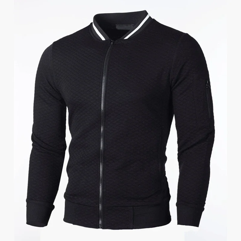 MRMT 2026 Nowe męskie bluzy w kratę z zamkiem błyskawicznym, męskie bluzy ze stójką, codzienna odzież męska, bluza męska z zamkiem błyskawicznym — zdjęcie 2
