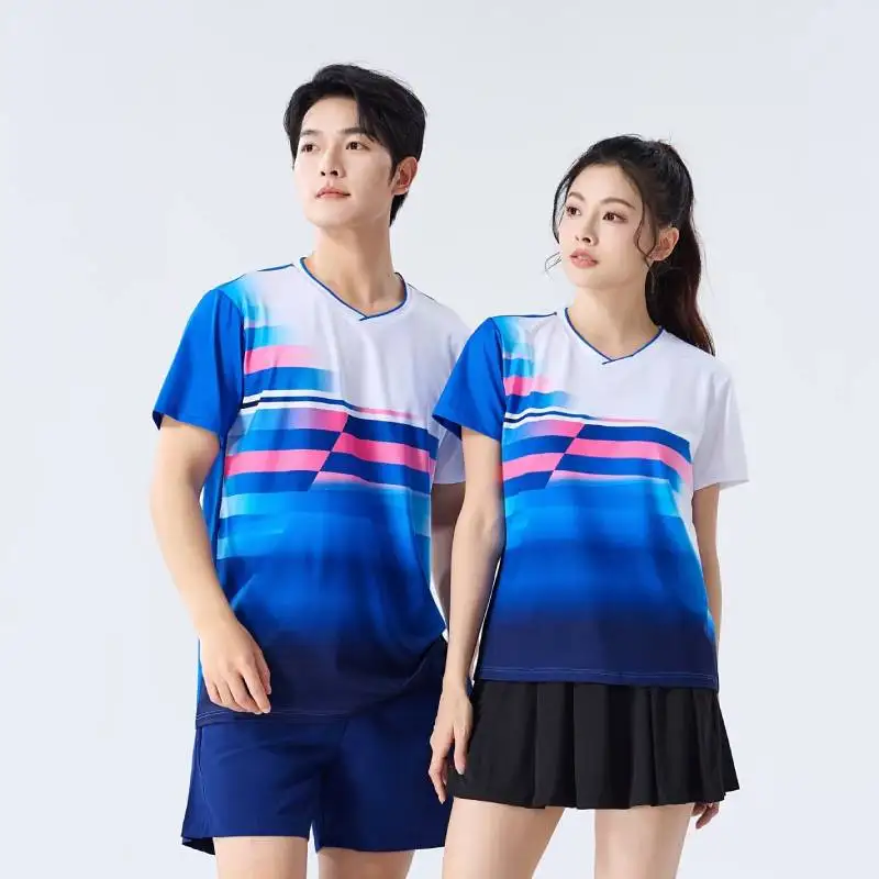 Women's Table Tennis Pastel T-shirts 3D Graphic Printed Badminton Clothes Quick-Drying Ping Pong Competition Clothing Jersey