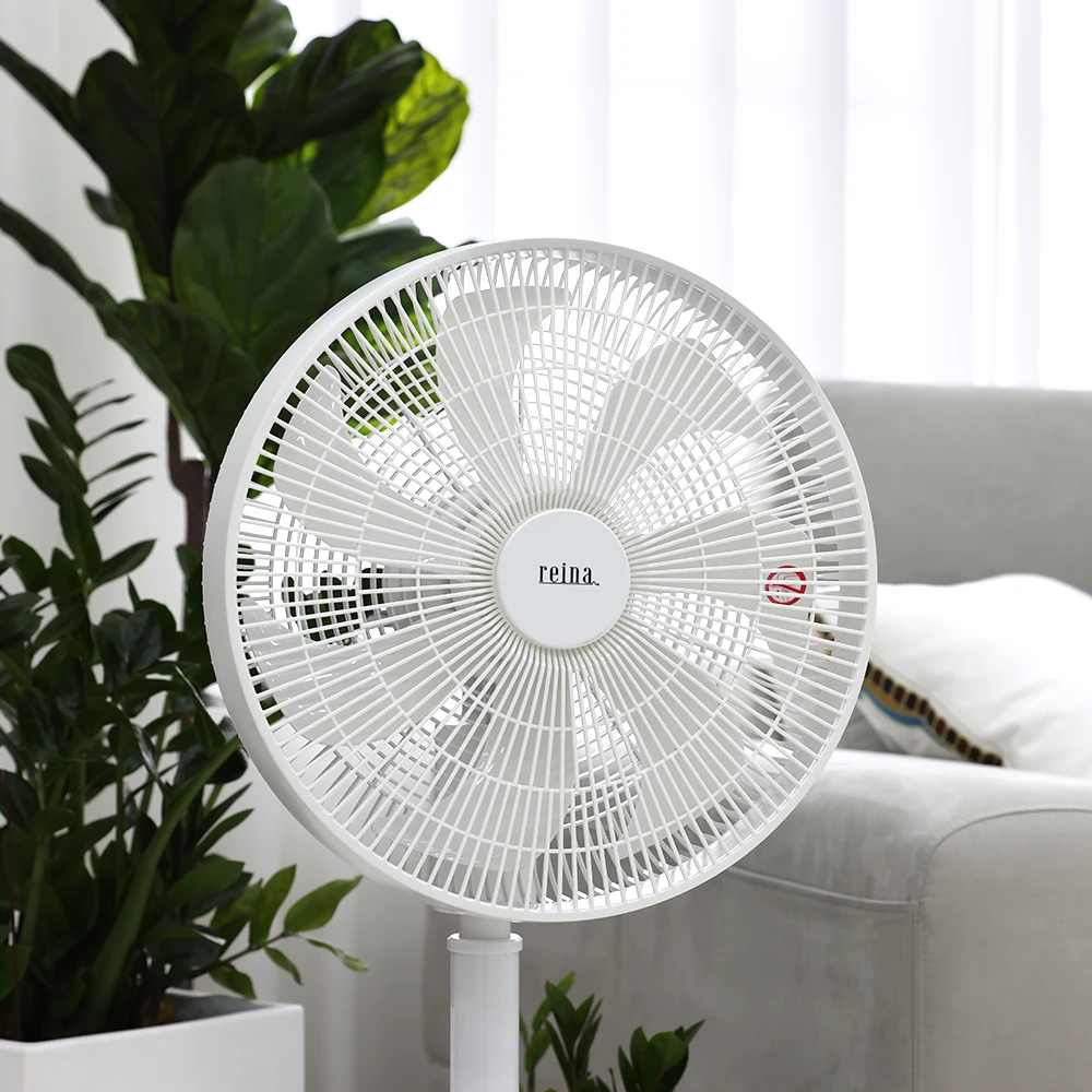 جهاز دوران مروحة عن بعد R Reina ، جهاز دوران دائري ، مفتاح 3 مستويات ، ارتفاع ، حامل للاستخدام المنزلي ، مكتب ، منعطف علوي ويميني ، أبيض ، تحكم ، دوار ،