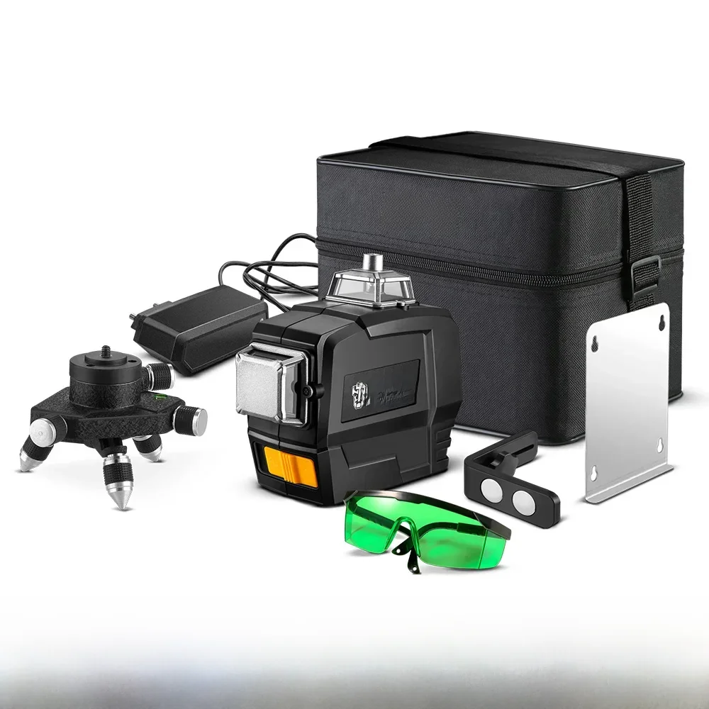 DEKO-DKLL12 Series Laser Level, Ferramentas Profissionais de Construção, 12 Linhas, Verde