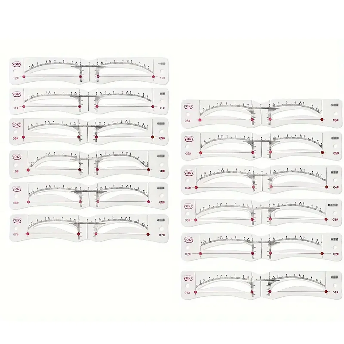 مجموعة استنسل حواجب قابلة لإعادة الاستخدام ، دليل رسم حواجب ذاتي الصنع ، بطاقة قالب تجميل ، مكياج سهل ، أنماط لكل مجموعة
