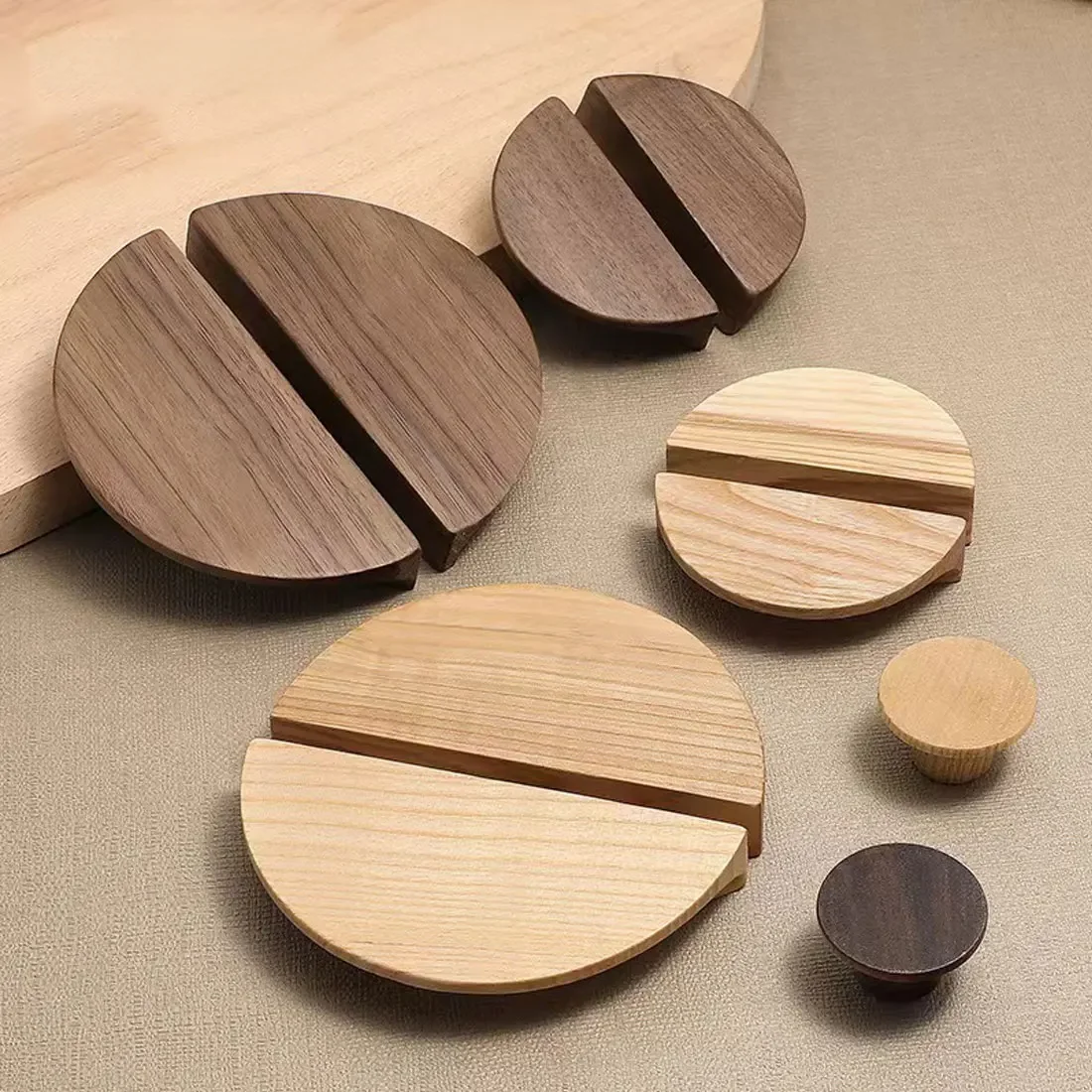 Nordic Halbkreis Holz Schrank Griffe Schublade Knöpfe Kleiderschränke Griff Hardware Kinderzimmer Möbel Zubehör Türgriffe