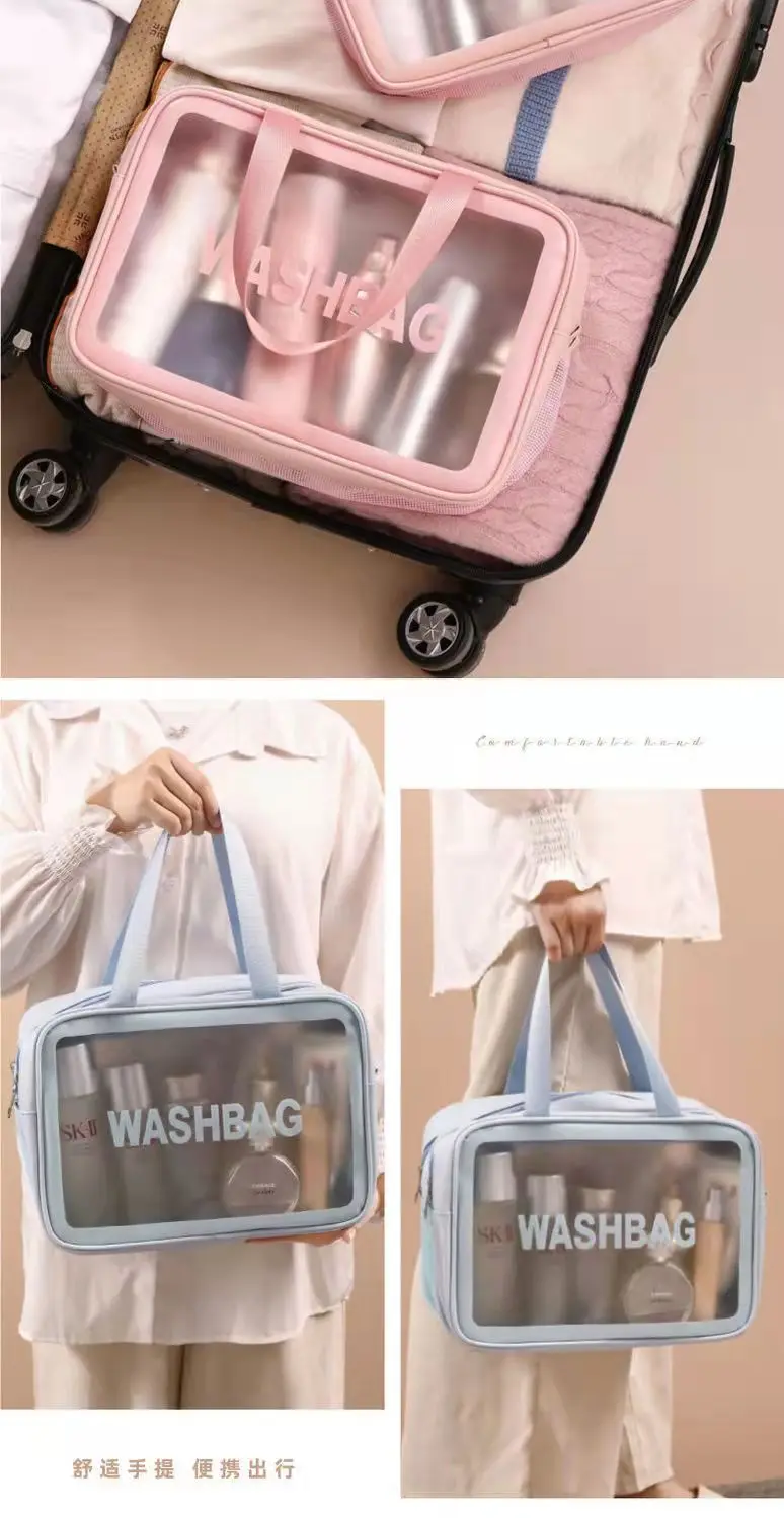 Large Capacity PU Travel Toiletry Bag Portable Waterproof Cosmetic Make Up Bag Travel Organizer Toiletry Wash Bag Storage Bag