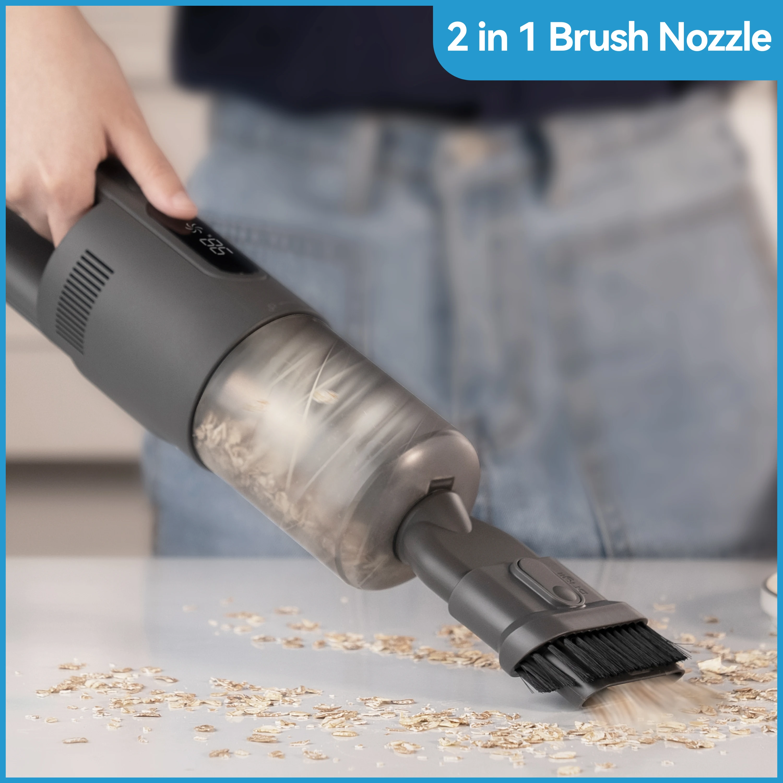 Brigii High-Speed Handheld Staubsauger, Auto Vakuum Cordless mit 18000Pa Leistungsstarke Saug; Zwei Power Modi