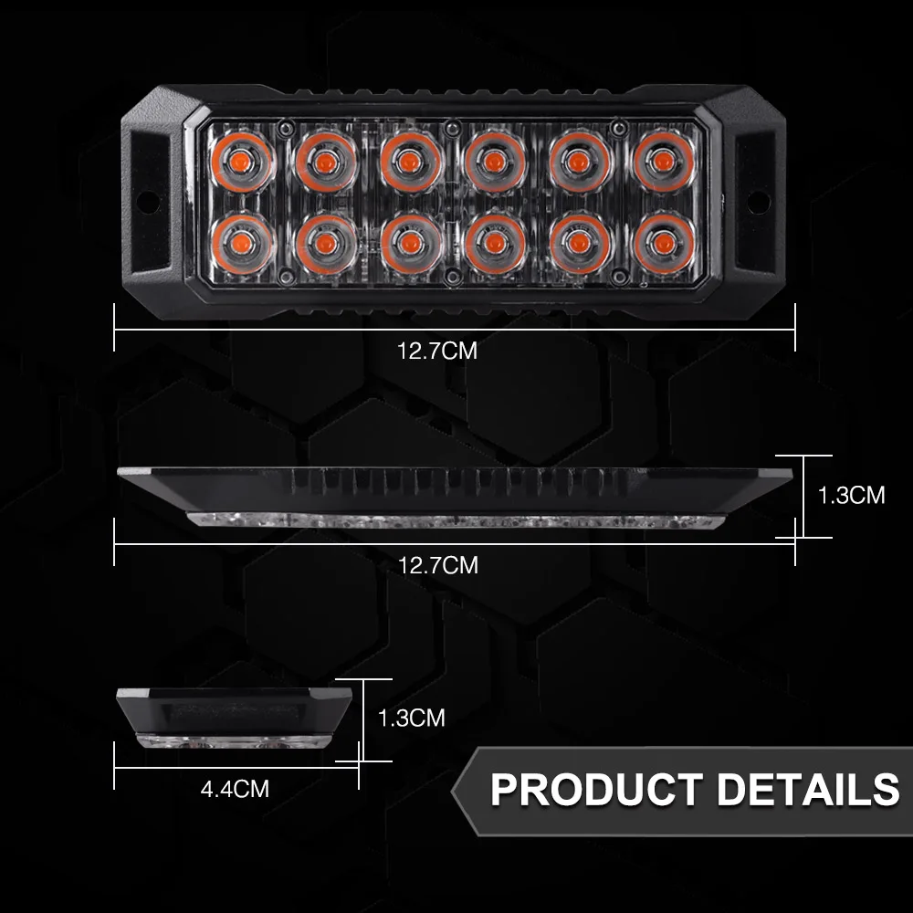 Barres lumineuses stroboscopiques à LED plication, lumières d'iode d'urgence imperméables et durables pour tous les véhicules, 2 pièces