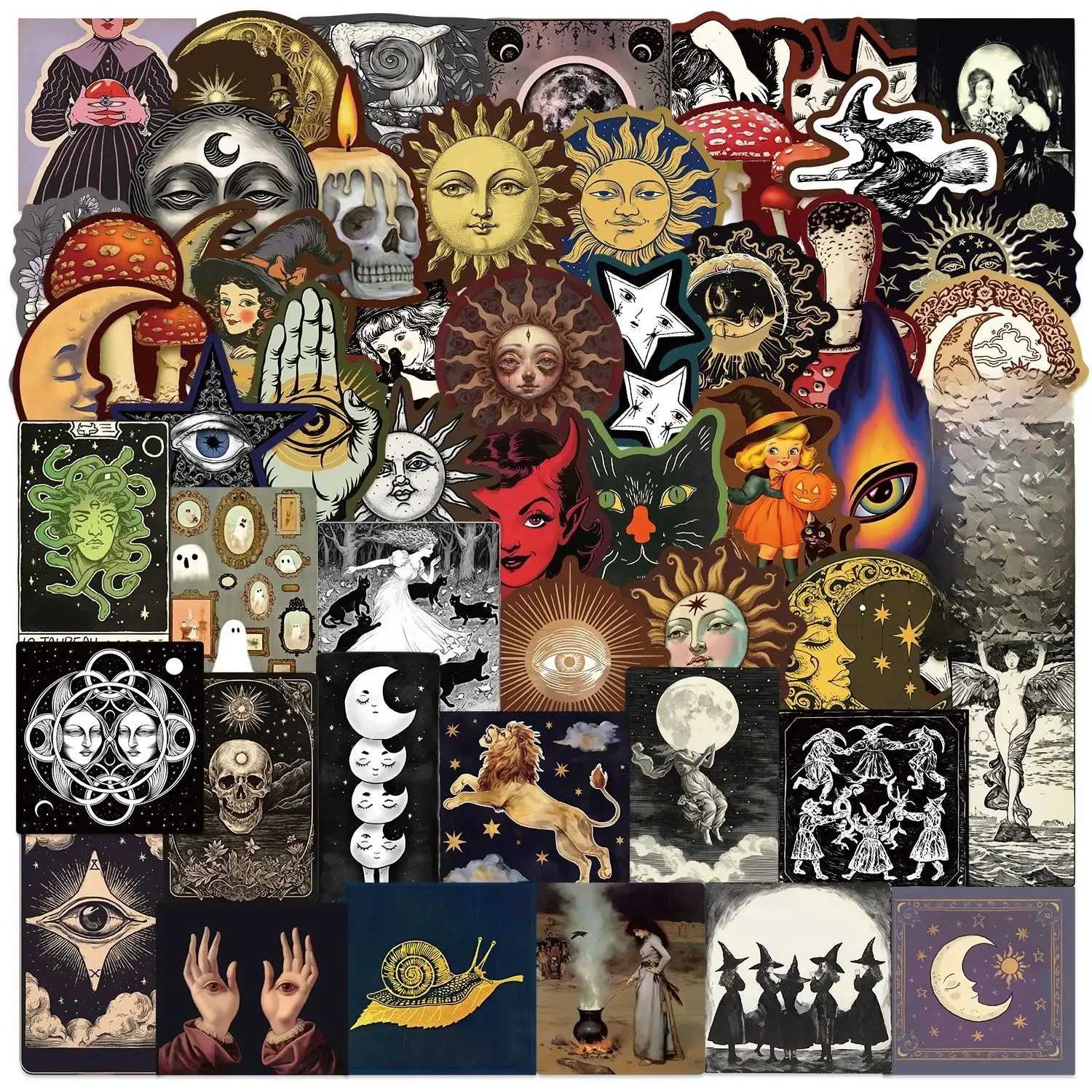 10/50pcs mystérieux célestes Art corporel esthétique autocollants téléphone guitare ordinateur portable valise autocollant étanche enfants jouets