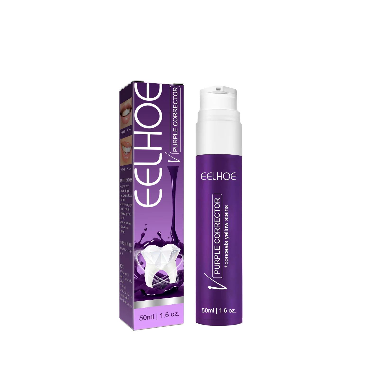 Eelhoe V34 Purple Toothpaste Remove Stains Remove Yellow Teeth Anti-pigmentation Beauty Teeth Clean Teeth White Toothpaste