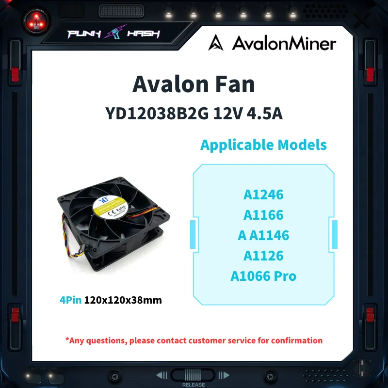 Universal 4Pin Cooling Fan YD12038B2G 12V 4.5A 6000RPM Fan for Canaan Avalon Miner A1246 A1166  A A1146 A1126 A1066 Pro