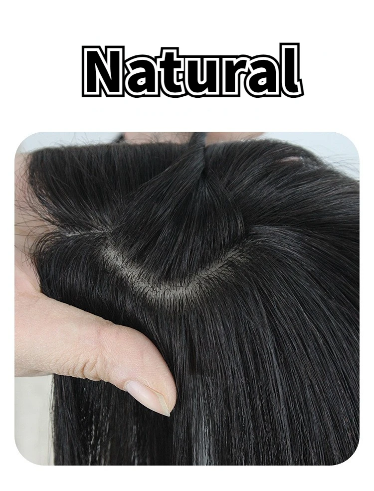 Peluca de mujer, adorno de cabello humano Real, Clip en postizo, extensiones de cabello con cierre de cabello ligero y transpirable hechas a mano para mujer