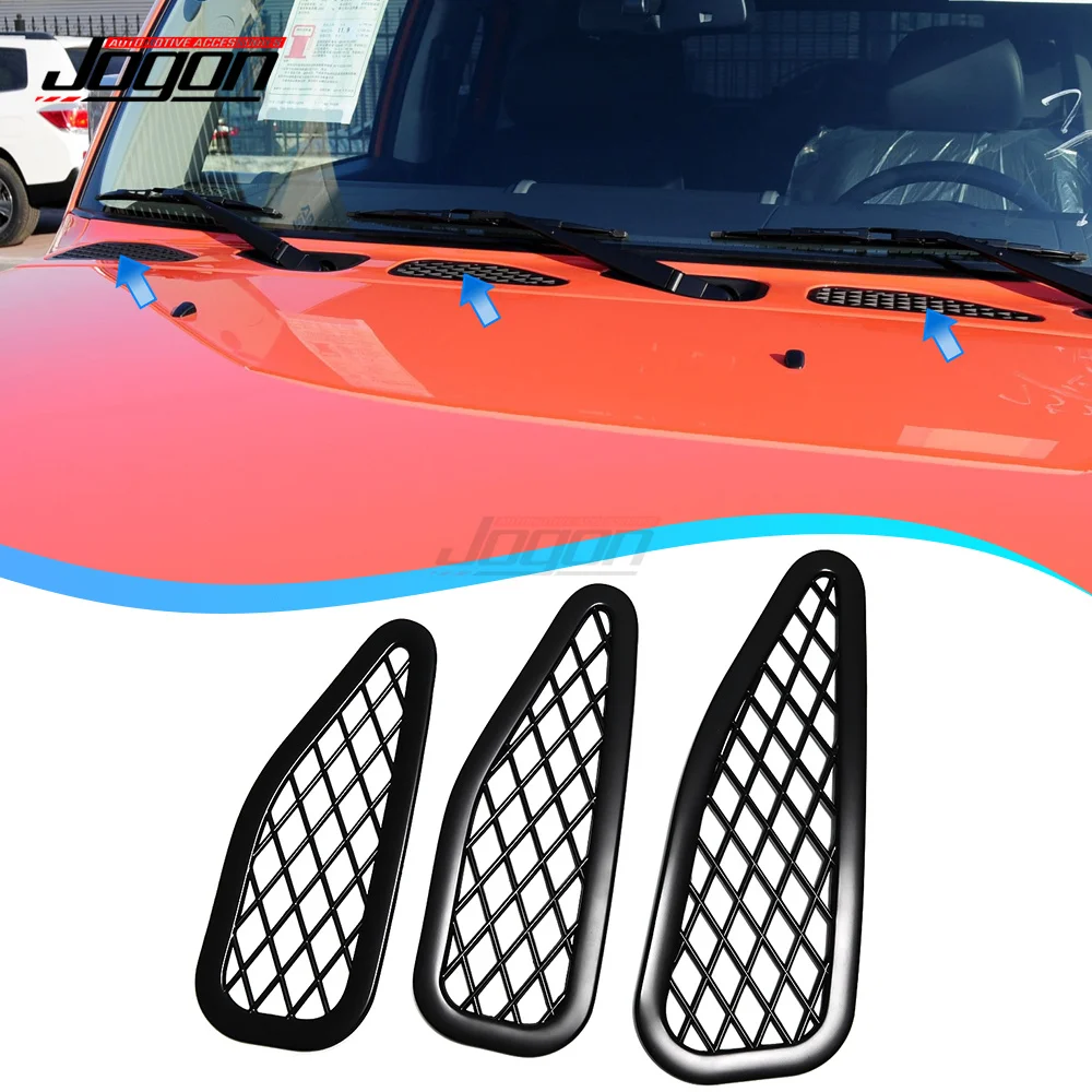 Car Decorative Cell Air Flow Intake Hood Scoop Bonnet Vent Cover Stickers Decoration Styling For Toyota FJ Cruiser 2007-2022