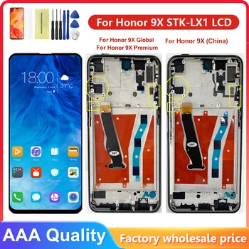 6,59 ''LCD dla Honor 9X edycja globalna premium STK-LX1 STK-L22 wyświetlacz LCD ekran dotykowy Digitizer zgromadzenie + ramka