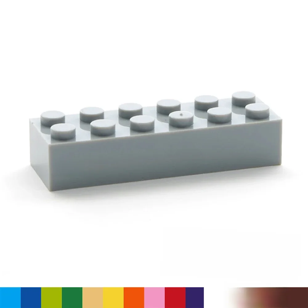 20 pièces épais 2x6 bricolage blocs de construction figurines briques points éducatif taille créative Compatible avec 2456 jouets en plastique pour les enfants