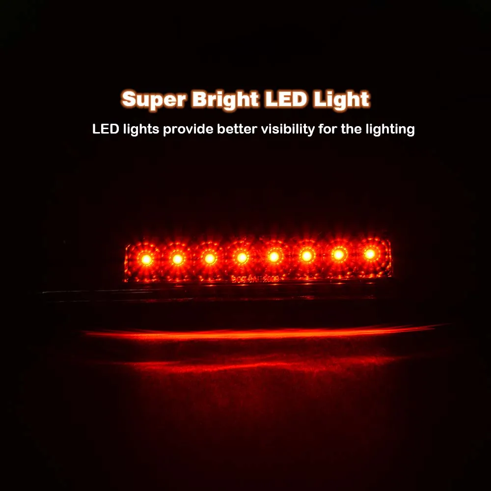 

Светодиодный дополнительный стоп-сигнал (третий) для Toyota Tacoma 1995-2017, красный, с прозрачными линзами, черный корпус, задний фонарь