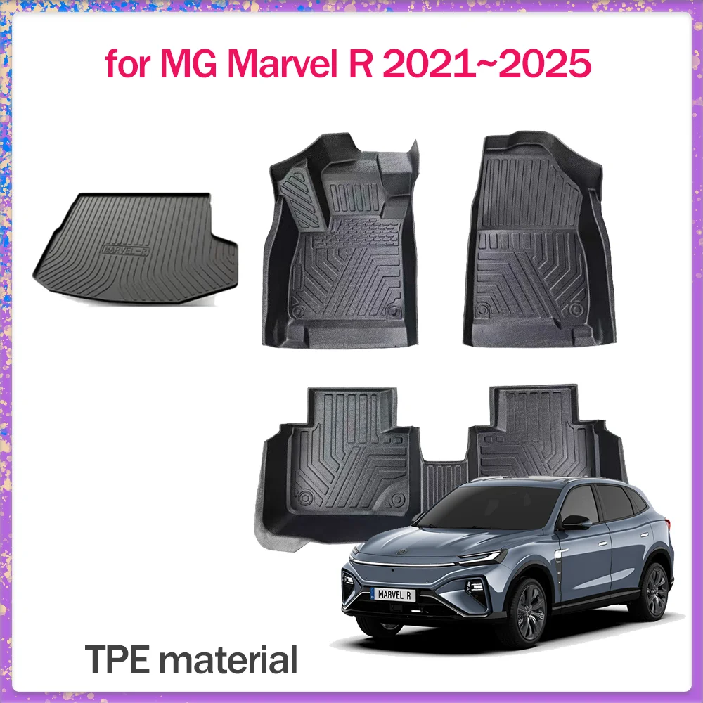 

Car Floor Mat for MG Marvel R EV 2021~2025 2022 2023 2024 TPE Foot Interior Liner Waterproof Trunk Pad Carpet Custom Accessories