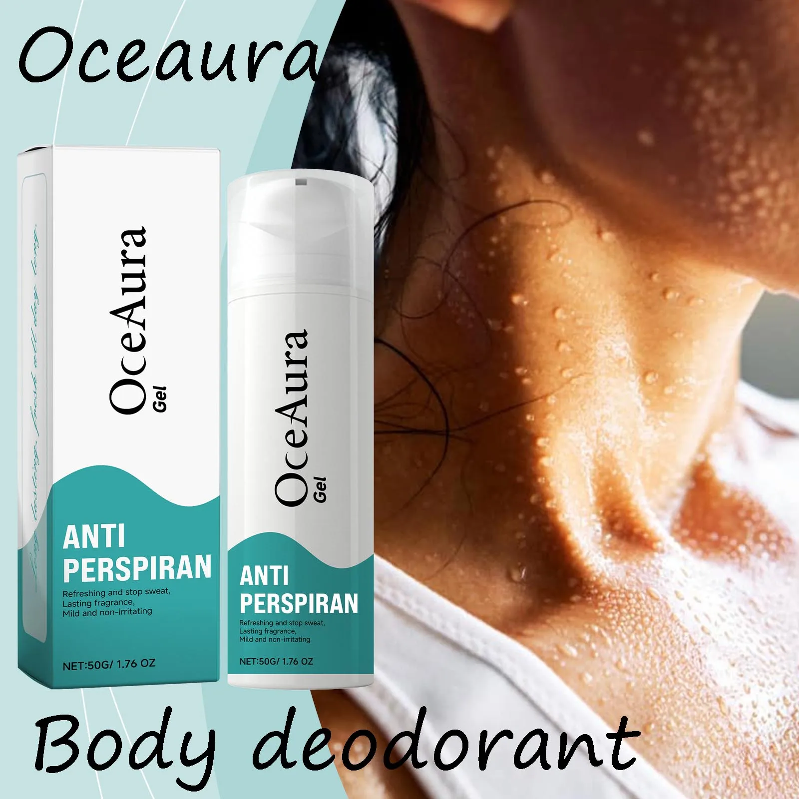 

Дезодорант для тела Oceaura, гель, летний, для удаления запаха пота, освежающий, нелипкий, нежный, без белых следов, дезодорант-антиперперан
