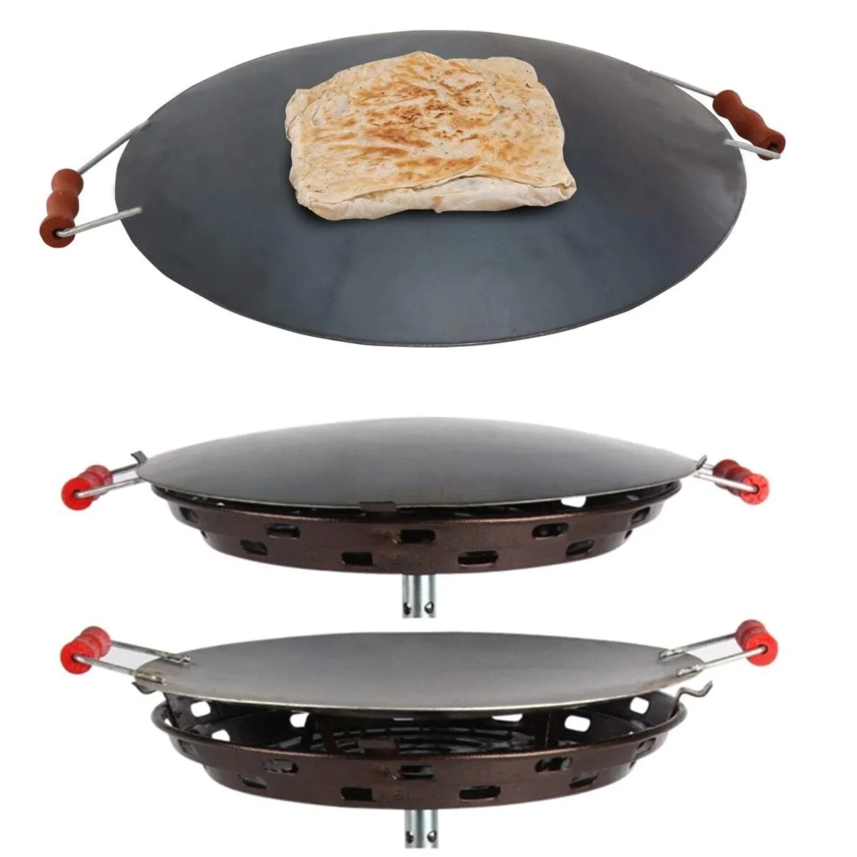 Picnic Type Bread Dough Roasting Plate 45 cm Cooking Area Katmer Sheet Pan Grill Oven Cooking Casserole Bazlama Taco Making