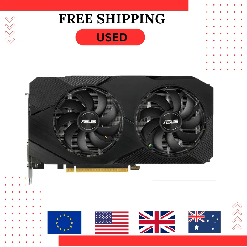 Używana karta graficzna ASUS GeForce RTX 2060 SUPER Overclocked 8G EVO GDDR6 Dual-Fan Edition VR Ready HDMI DisplayPort DVI