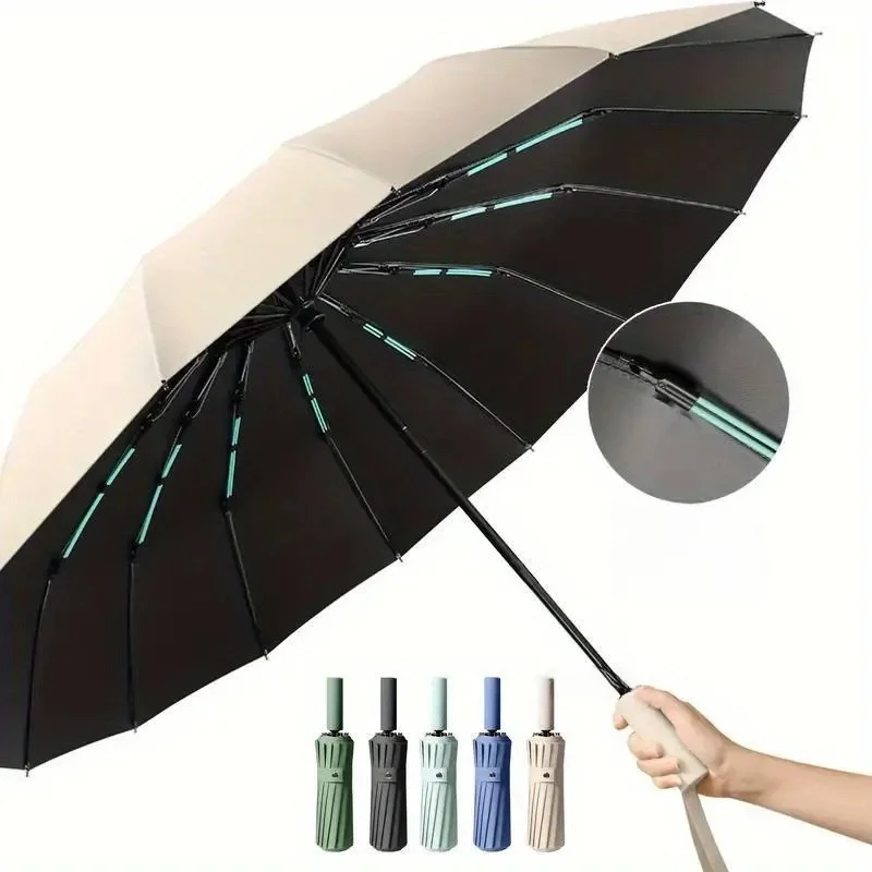 16K Double Bones Duży Parasol dla Mężczyzn Kobiety Wiatroodporne Parasole Automatyczny Składany Mocny Luksusowy Parasol Przeciwsłoneczny UV Biznes — zdjęcie 2