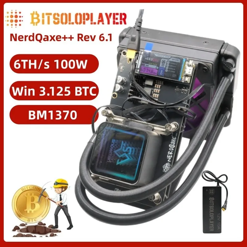 KUP 3, DOSTAŃ 2 GRATIS Bitaxe Miner NerdQaxe++ Hydro Rev 6TH/s 100W BTC BM1370 chip Algorytm Sha-256