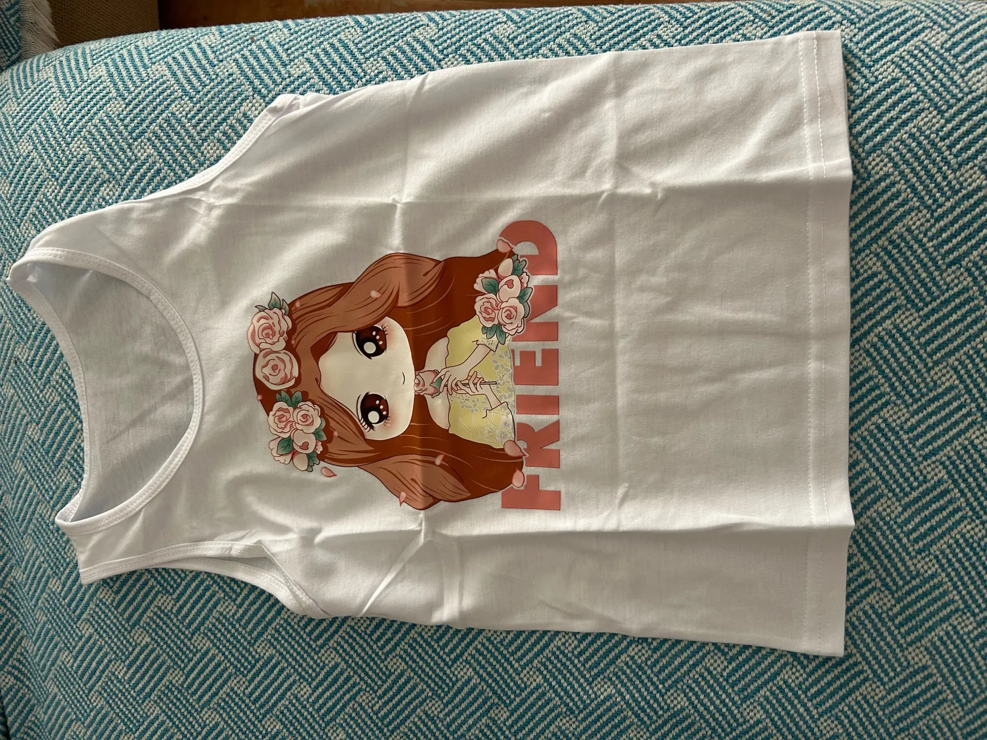 Kawaii Girls Sleeveless T Shirts Ballet Dance Kids Cartoon Print Vest Dancer Summer Children's Cotton Tank Tops Fashion Clothes photo review