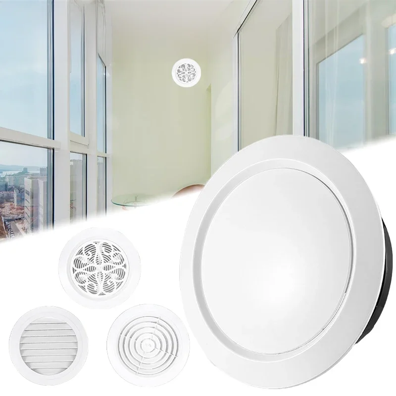 Couvercle de Ventilation d'air réglable, conduit rond, trou mural de plafond, Grille de Ventilation décorative ABS, capuchon d'aération pour mur