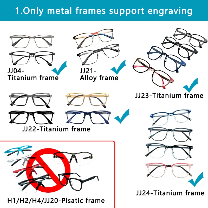 Ginghealy Metal frame engraving name exclusive engraving brand customization service