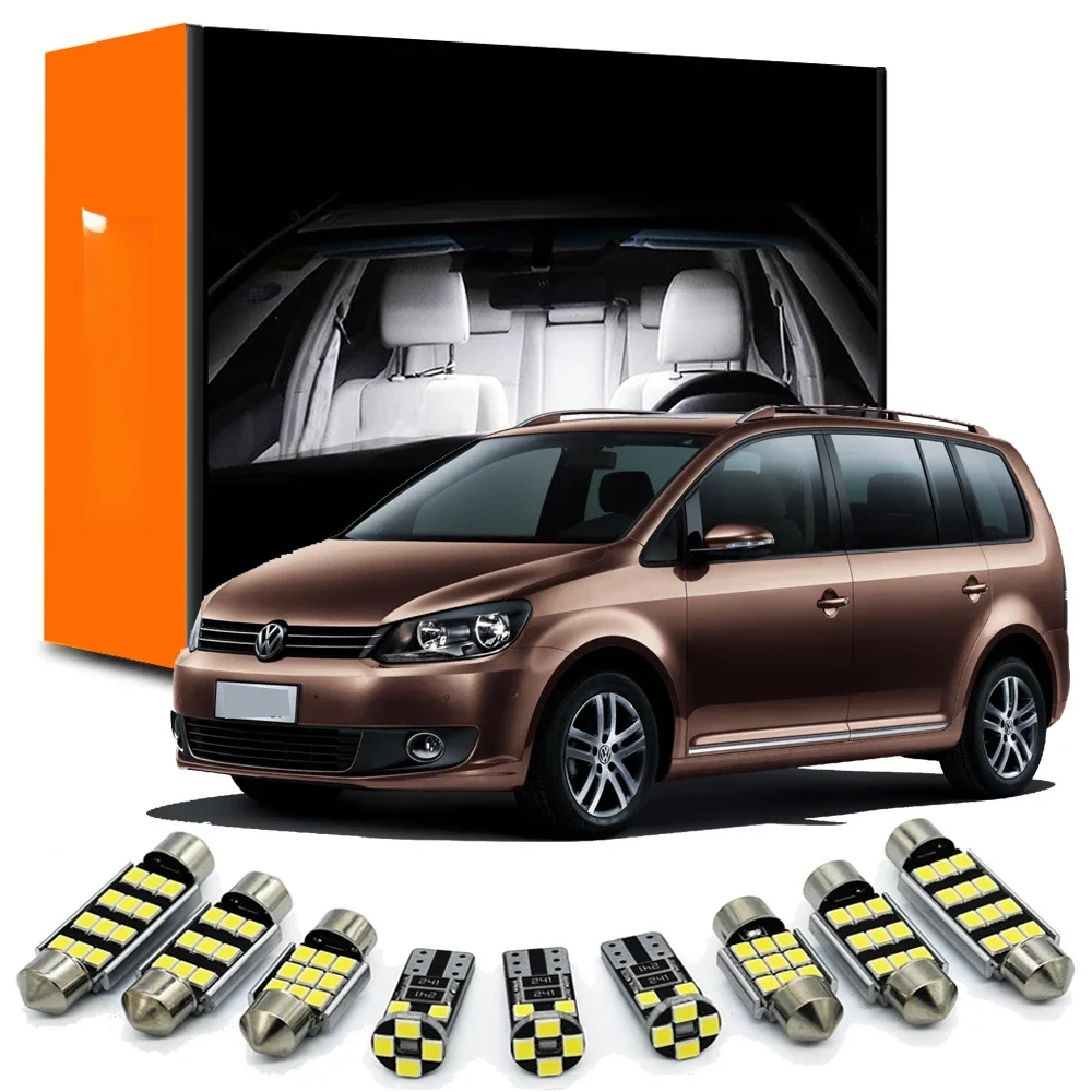 Zoomsee Wewnętrzna dioda LED do Volkswagen VW Touran 1T1 1T2 1T3 5T1 2003-2018 2019 2020 Żarówka samochodowa Canbus Zestaw oświetlenia do czytania wewnętrznej kopuły — zdjęcie 2