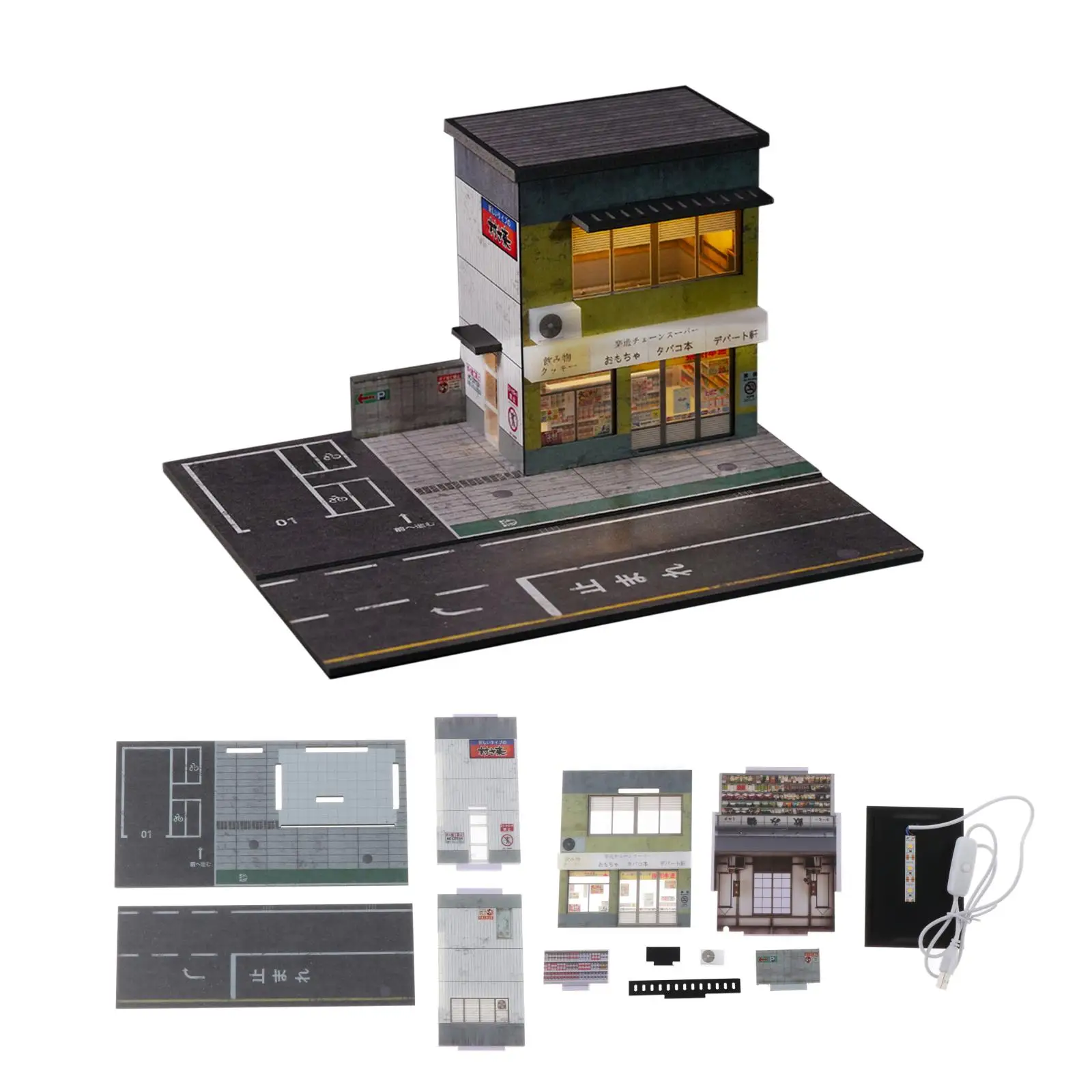 1/64 مقياس وقوف السيارات الفضاء بناء الديكور المشهد نموذج 2 الطابق مخزن وقوف السيارات عرض ملحق لشخصيات تخطيطات القطار