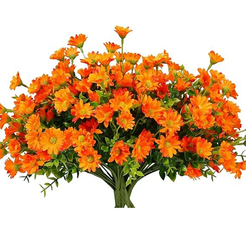 Bouquet de marguerites en soie artificielle à 21 têtes, Vase décoratif d'automne, décoration de mariage à domicile, produits ménagers, fête de vacances, boîte cadeau DIY