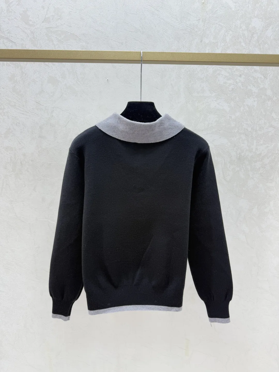 

25 autumn/winter new women's clothing versatile and fashionable temperament, collar knit long sleeved temperament sweater