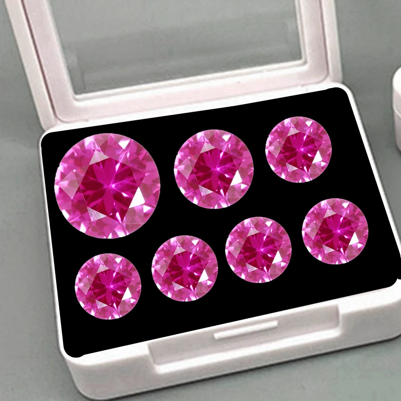 

Красивый розовый рубин круглой огранки, прошедший тест на УФ-излучение, с твердостью по Могу, драгоценный камень для изготовления ювелирных изделий/коллекционных подарков
