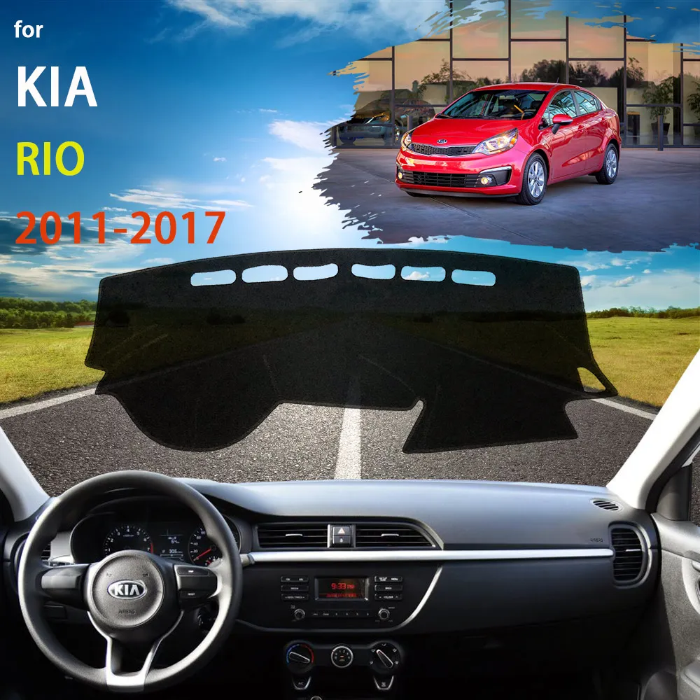 

For Kia Rio Pride QB 2011 2012 2013 2014 2015 2016 2017 Dashboard Mat Cover Sun Shade Carpet Russian Version Car Accessories