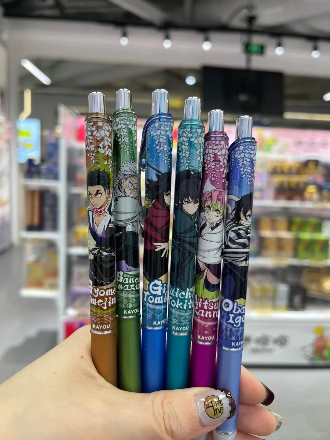 Kayou Demon Slayer Press Gel Pen Dawn Version Blind Box Pen Anime Student Stationery 0.5mm Black Ink Signature Pen Holiday Gifts