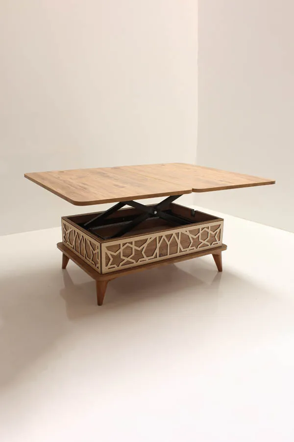 Kolex Smart Magic Table 3 livelli con gambe del cassetto-colore pino