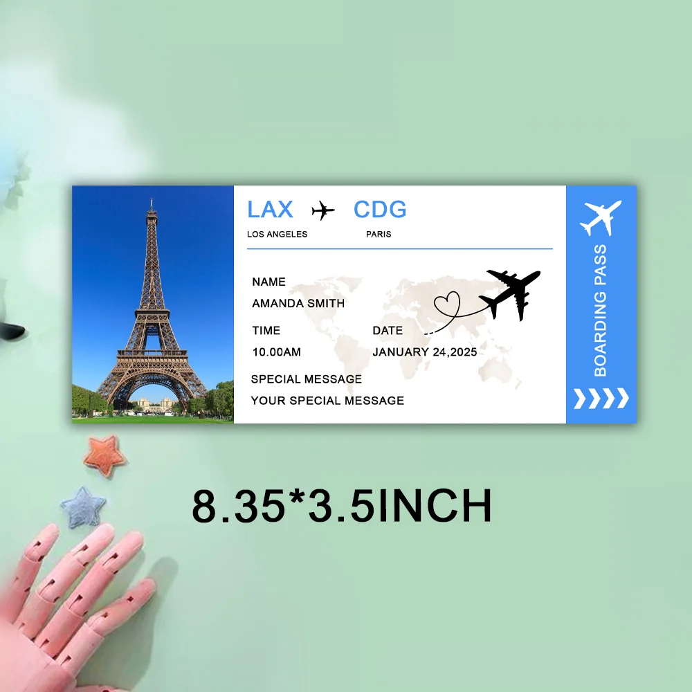 Customized boarding pass printing air tickets for surprise travel, DIY