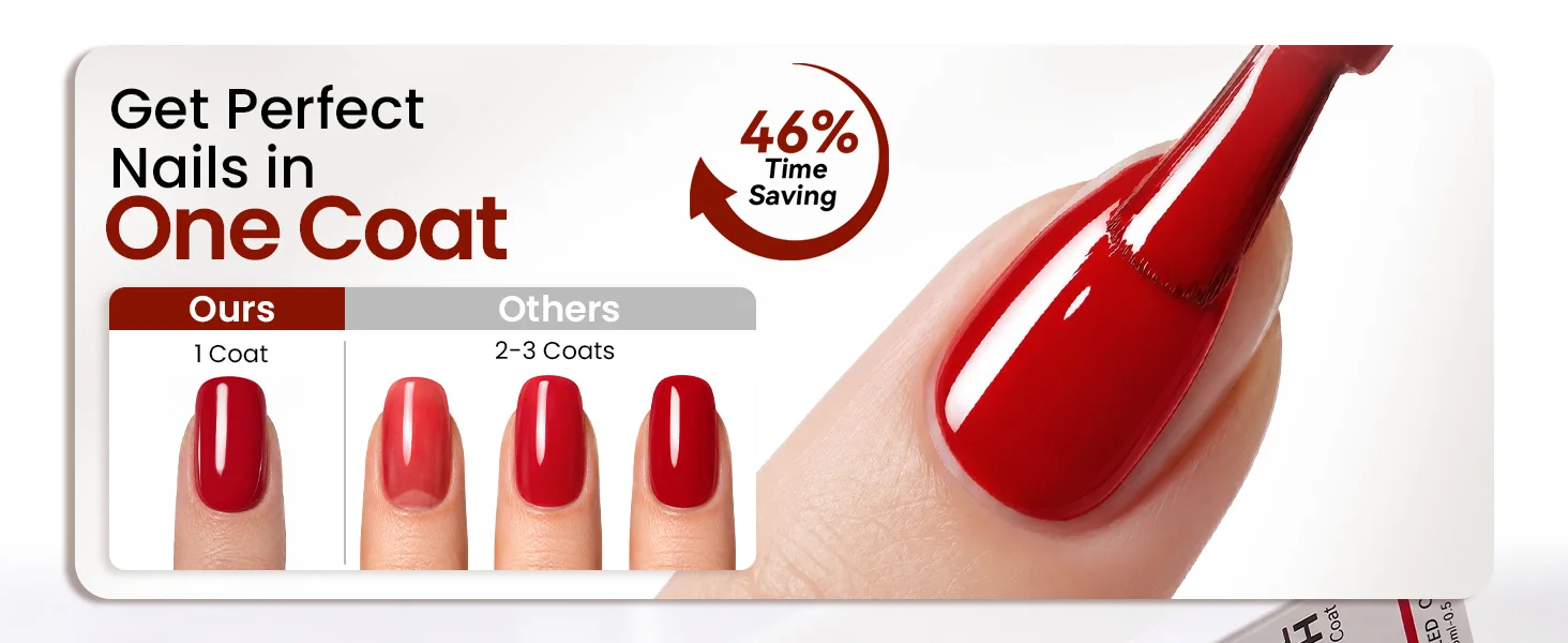 Makartt 15ml Gel-Nagellack One N'Done Ultra-Pigmentiert Einlagiger Hochglanz Keramikglanz UV-Nagelkunst Maniküre DIY Salon Rosenrot – Detail 7
