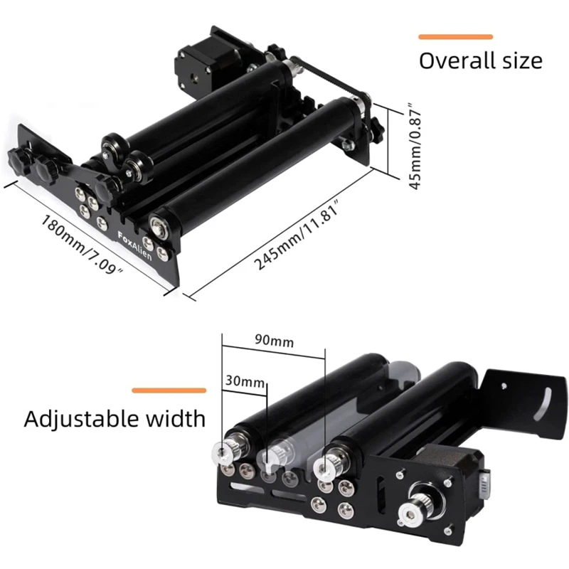 FoxAlienR42 Rotary Roller for Laser Engraving Cylindrical Objects, for Masuter Pro WM3020