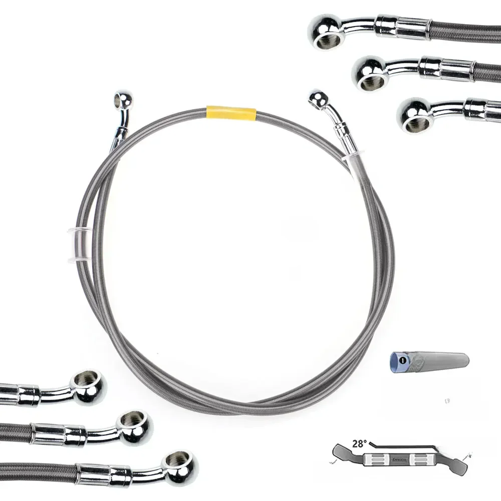 400mm-2400mm Wąż hamulcowy Hydrauliczny przewód DOT 10mm 28 °   Banjo do Suzuki Kawasaki Yamaha Pipe Line Pleciony przewód olejowy 340 2300 — zdjęcie 2