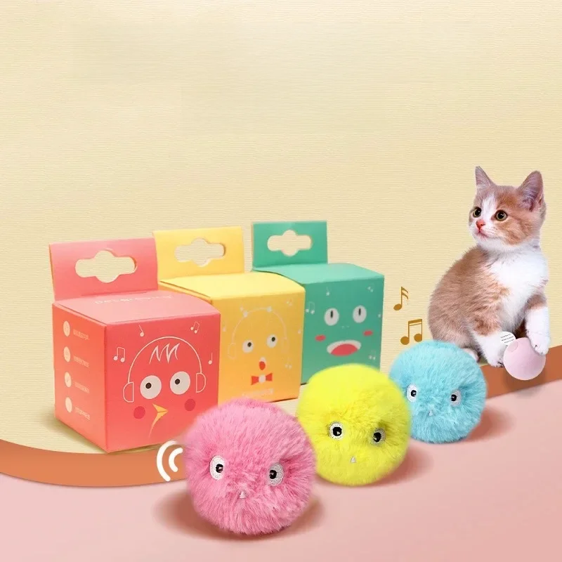Katzen spielzeug Bälle klingen Frösche Vögel zwitschern Grillen Eva Bälle rollen Katze Plüsch weichen selbst heilenden Teaser Spielzeug Haustier Zubehör