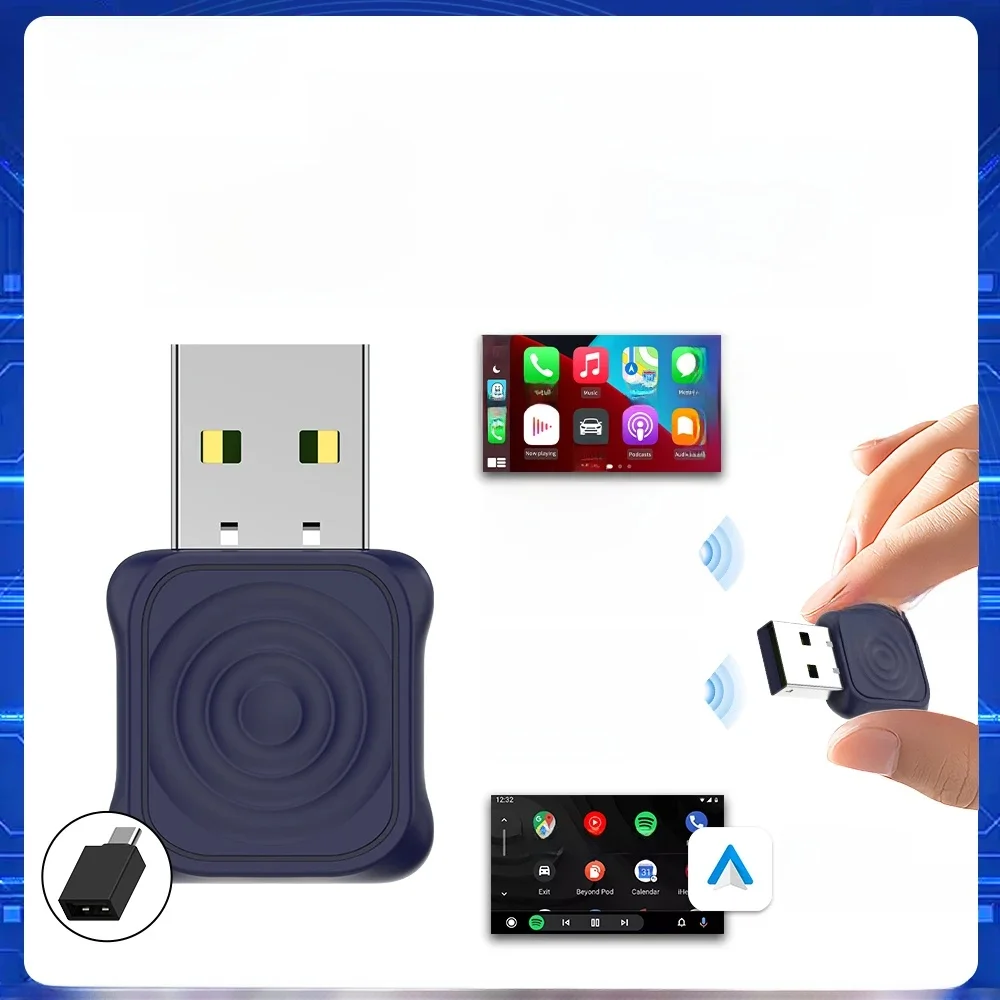CarlinKit 5.0 Mini adaptateur Ultra sans fil CarPlay sans fil Android Auto pour voiture OEM Plug and Play WiFi Bluetooth connexion automatique 10