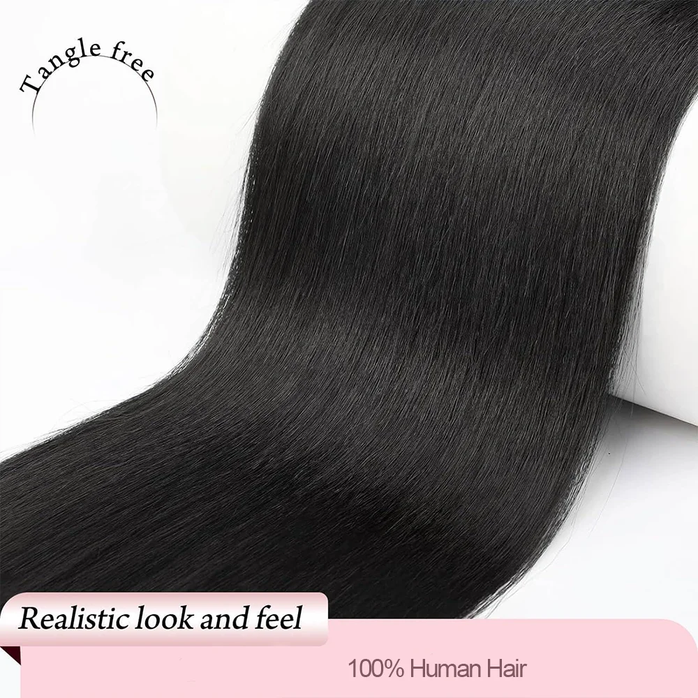 مستقيم الرباط ذيل حصان البرازيلي عذراء الشعر البشري 100٪ شعر الإنسان # 1B ذيل حصان شعر أسود طبيعي