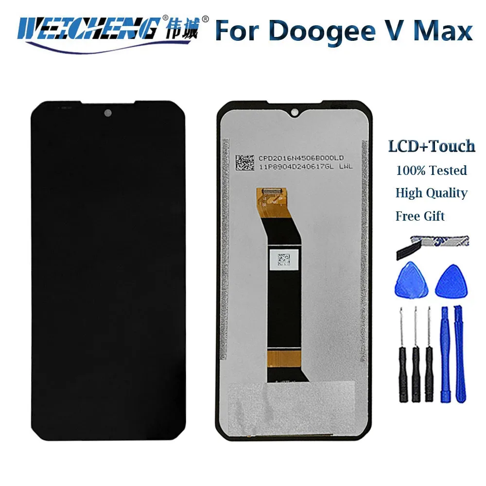 Oryginalny 6.58 "dla DOOGEE V Max wyświetlacz LCD + wymiana zespołu ekranu dotykowego dobrze przetestowane dla części naprawczych Doogee Vmax LCD