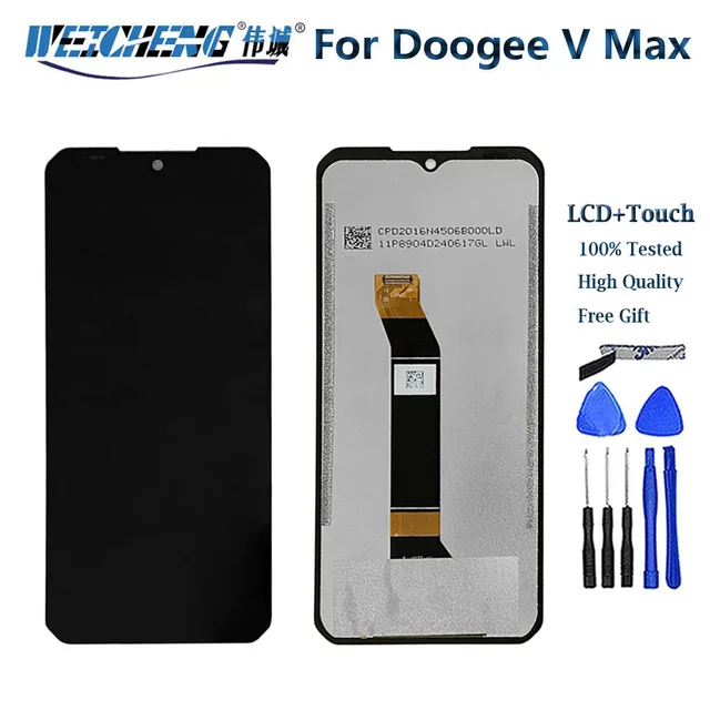 Oryginalny 6.58 "dla DOOGEE V Max wyświetlacz LCD + wymiana zespołu ekranu dotykowego dobrze przetestowane dla części naprawczych Doogee Vmax LCD