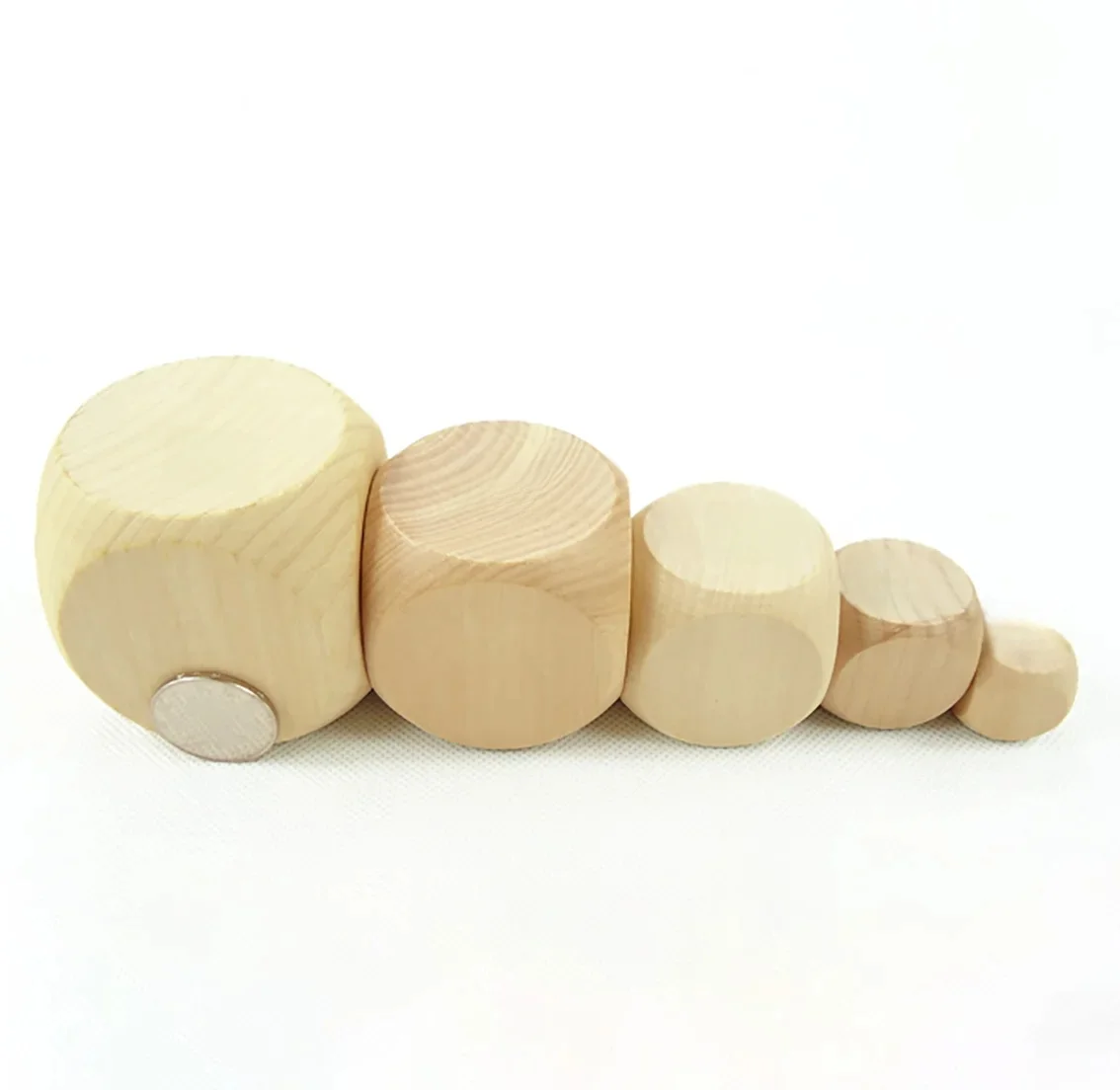 Cubes en bois 10/16/20-60mm, 1 à 5 pièces, artisanat vierge à Six faces D6, blocs carrés en bois pour la fabrication de Puzzle, artisanat et dés de bricolage