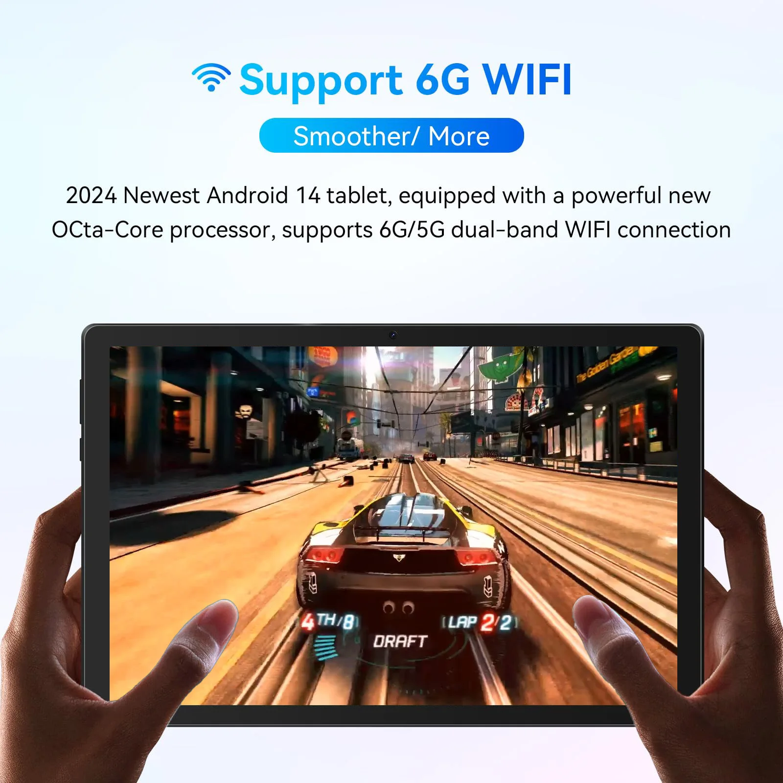C107 10.1 Inch Android 14 Tablet 10GB RAM 128GB ROM 1TB Expand Octa-Core Processor HD IPS Display A523 CPU 5000mAh Battery