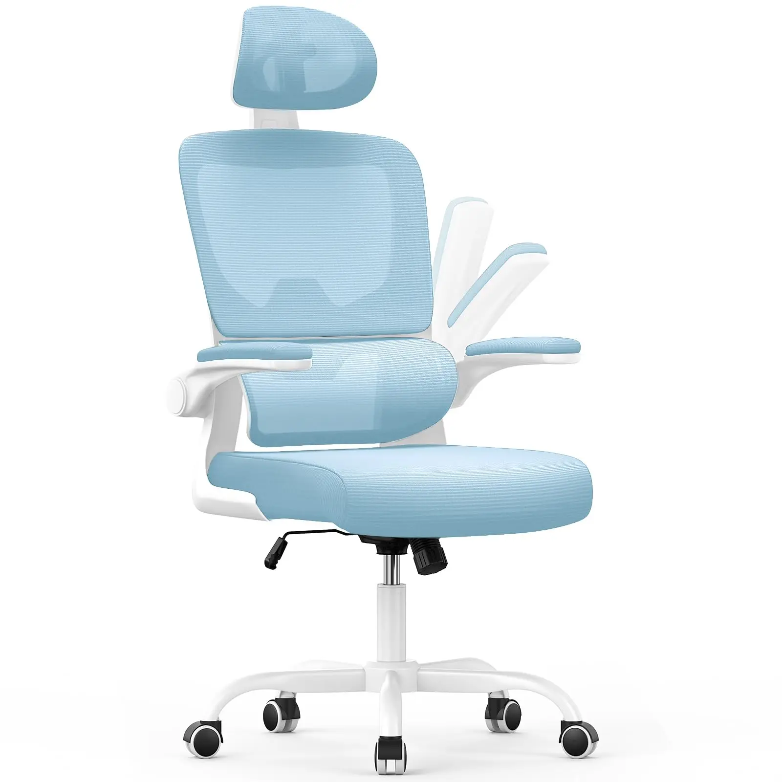 GartistGO Ergonomischer Bürostuhl mit Lendenwirbelstütze, Home-Office-Schreibtischstuhl, verstellbare Kopfstütze und hochklappbare Armlehnen