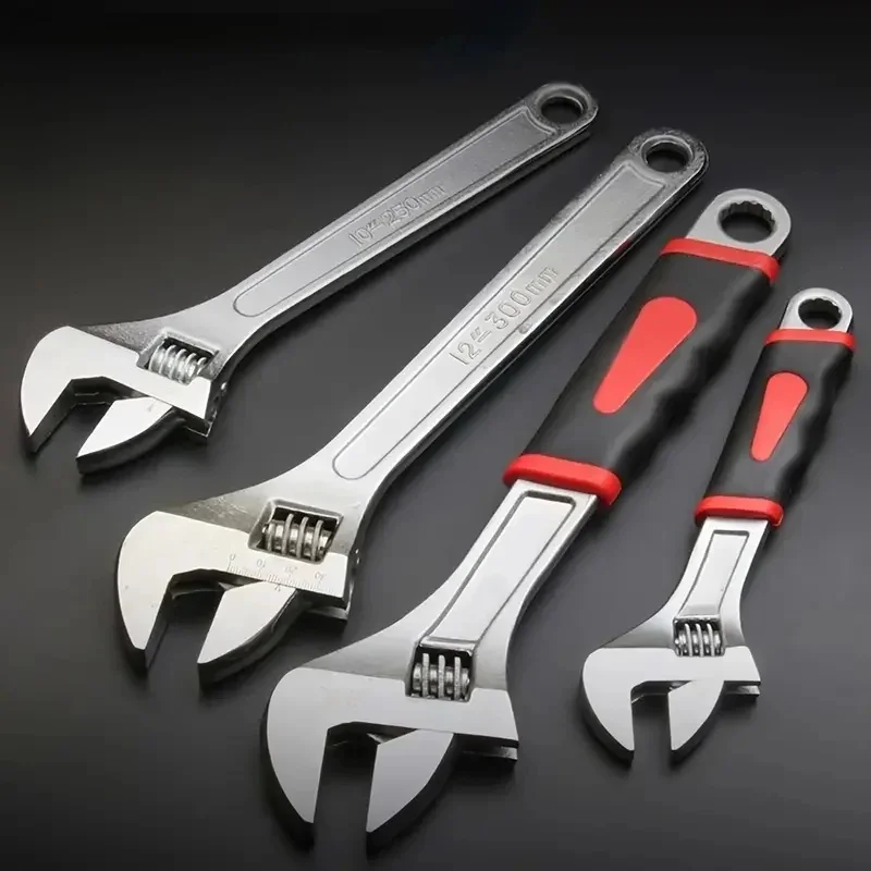 Clé réglable robuste revêtue de caoutchouc, outils de réparation automobile et de voiture et de salle de bains, clé universelle, jeu de douilles dynamométriques, outil manuel