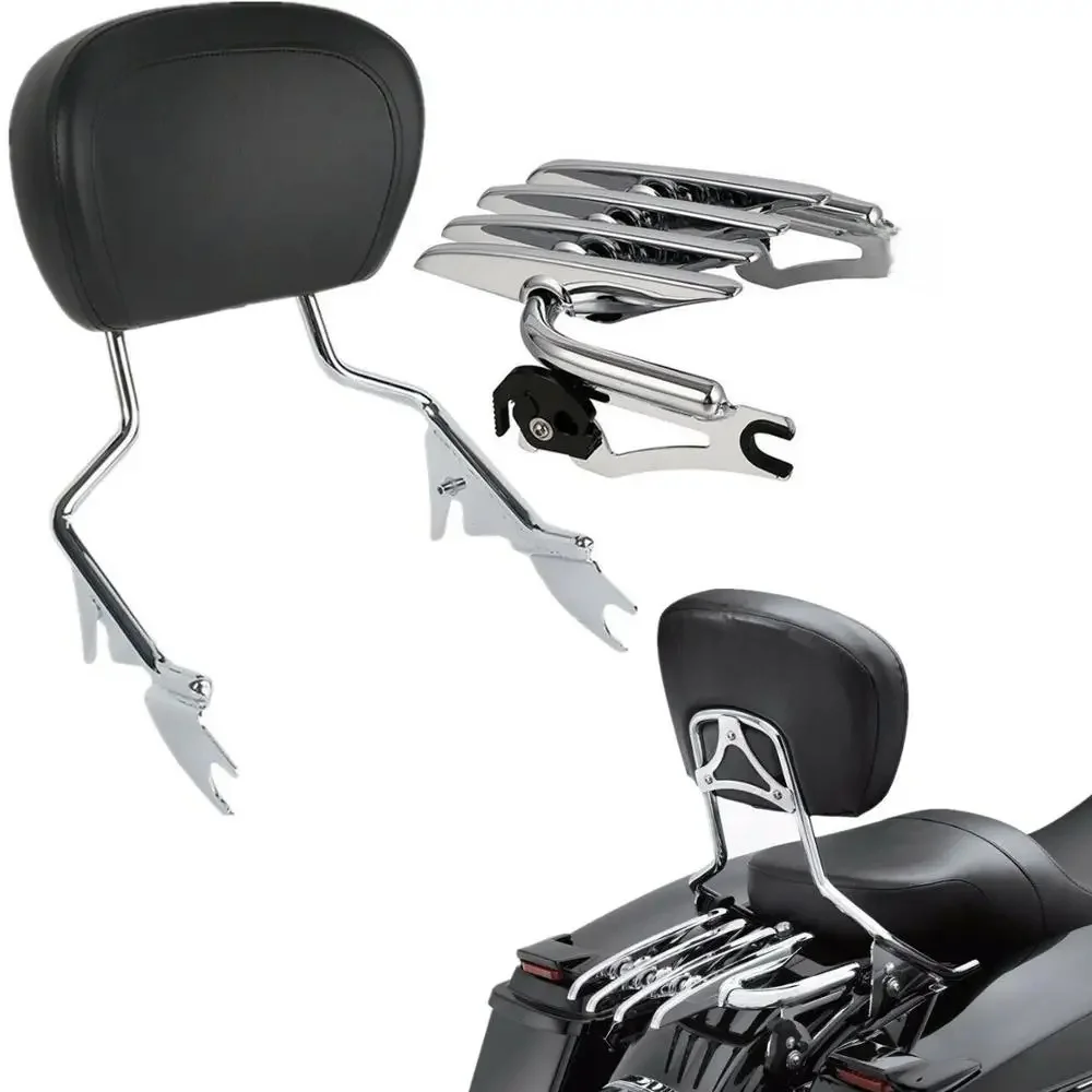 Oparcie motocykla Sissy Bar bagażnik zestaw dokujący do Harley Touring Road King Road Glide Electra Glide 2009-2024 — zdjęcie 2