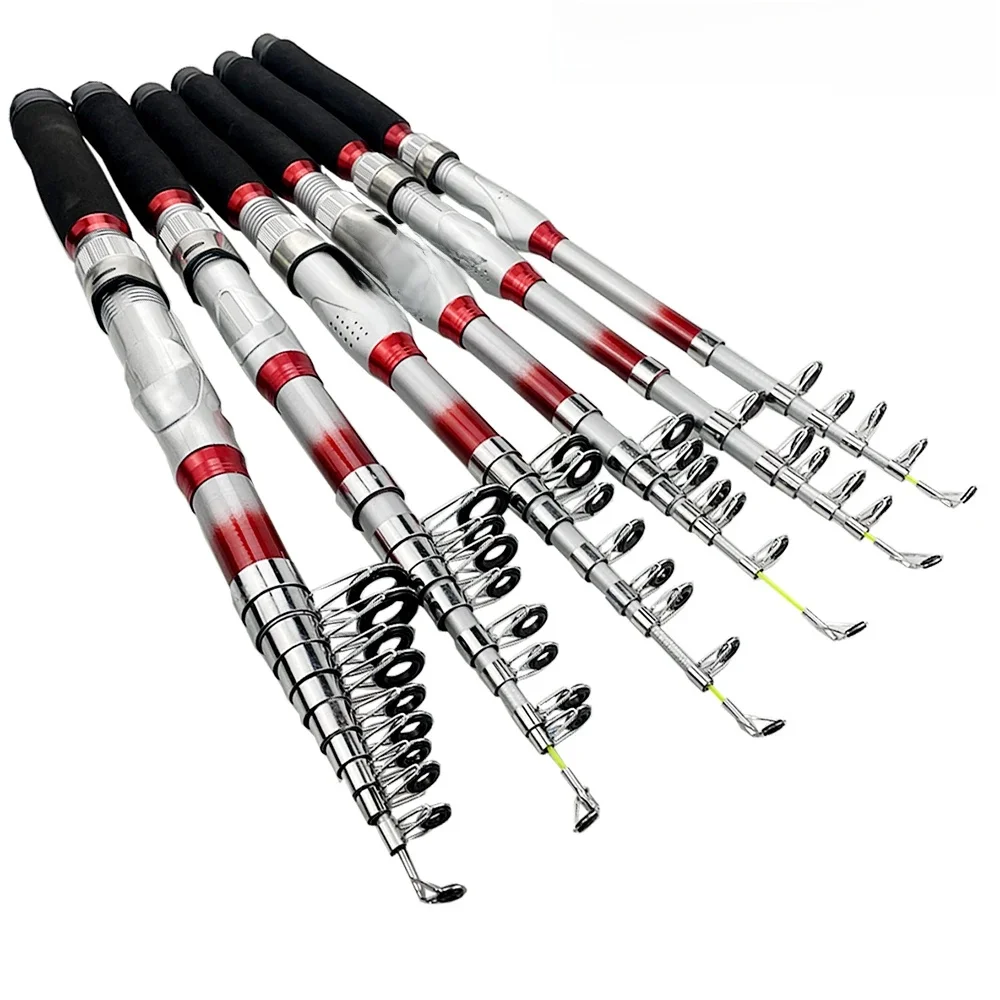 Mini poteau de pêche télescopique portable, mangeoire de voyage, matériel de pêche en mer en plein air, filature, le plus récent, 1.8 m, 2.1 m, 2.4 m, 2.7 m, 3.0 m, 3.6m